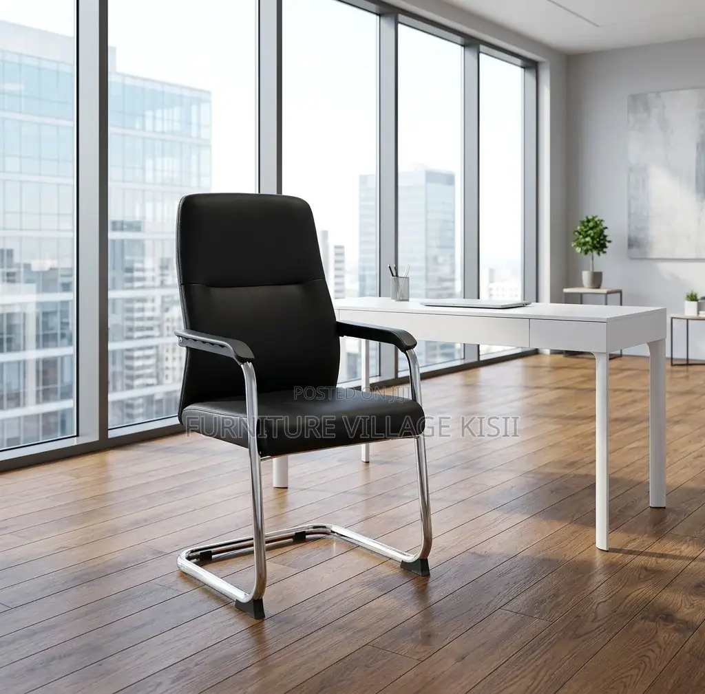Office Chair; Black High Back Executive Visitors Seat.