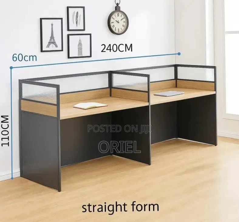 Office Workstation : 2-Person Straight Office Staff Workstation