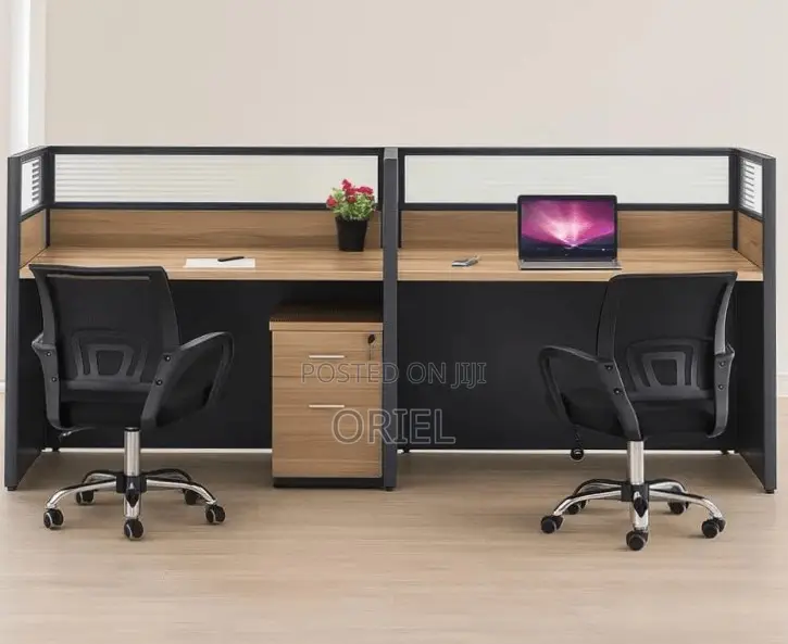 Office Workstation : 2-Person Straight Office Staff Workstation