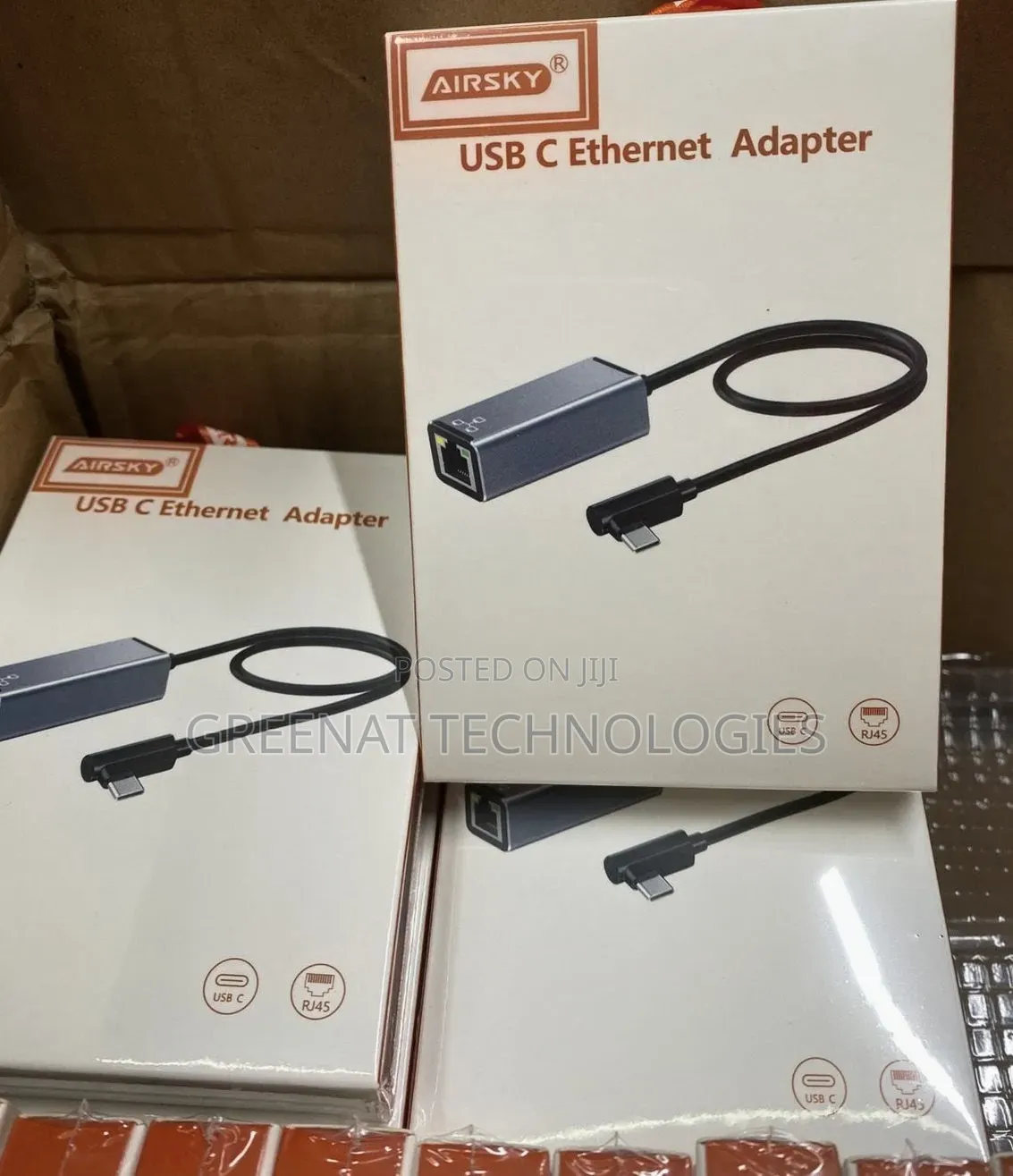 AIRSKY USB C to Ethernet Adapter Type C to RJ45 LAN Adapter 1000Mbps