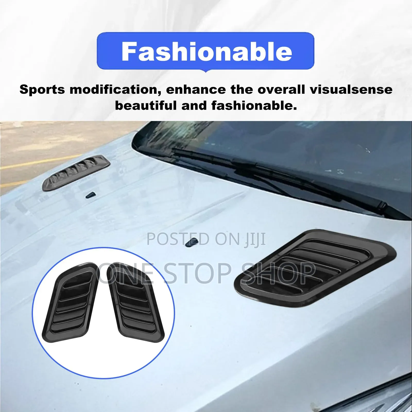 Car Decorative Bonnet Vent Cover Front Hoods With 2 Air Vents