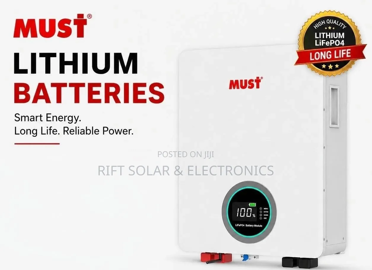 Must 2.56v - 100Ah / 51.2v - 100Ah Lithium Ion Solar Battery.