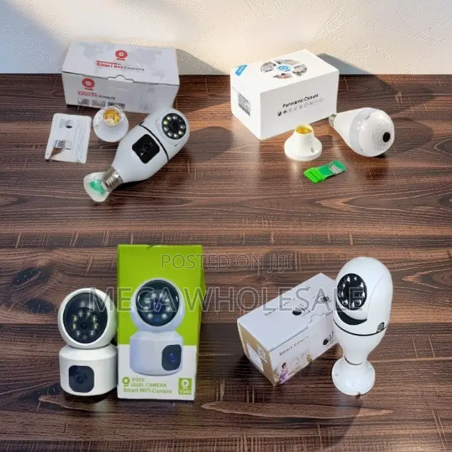 Wireless Remote View PTZ Rotating Single Dual Lens Wifi Bulb Cameras