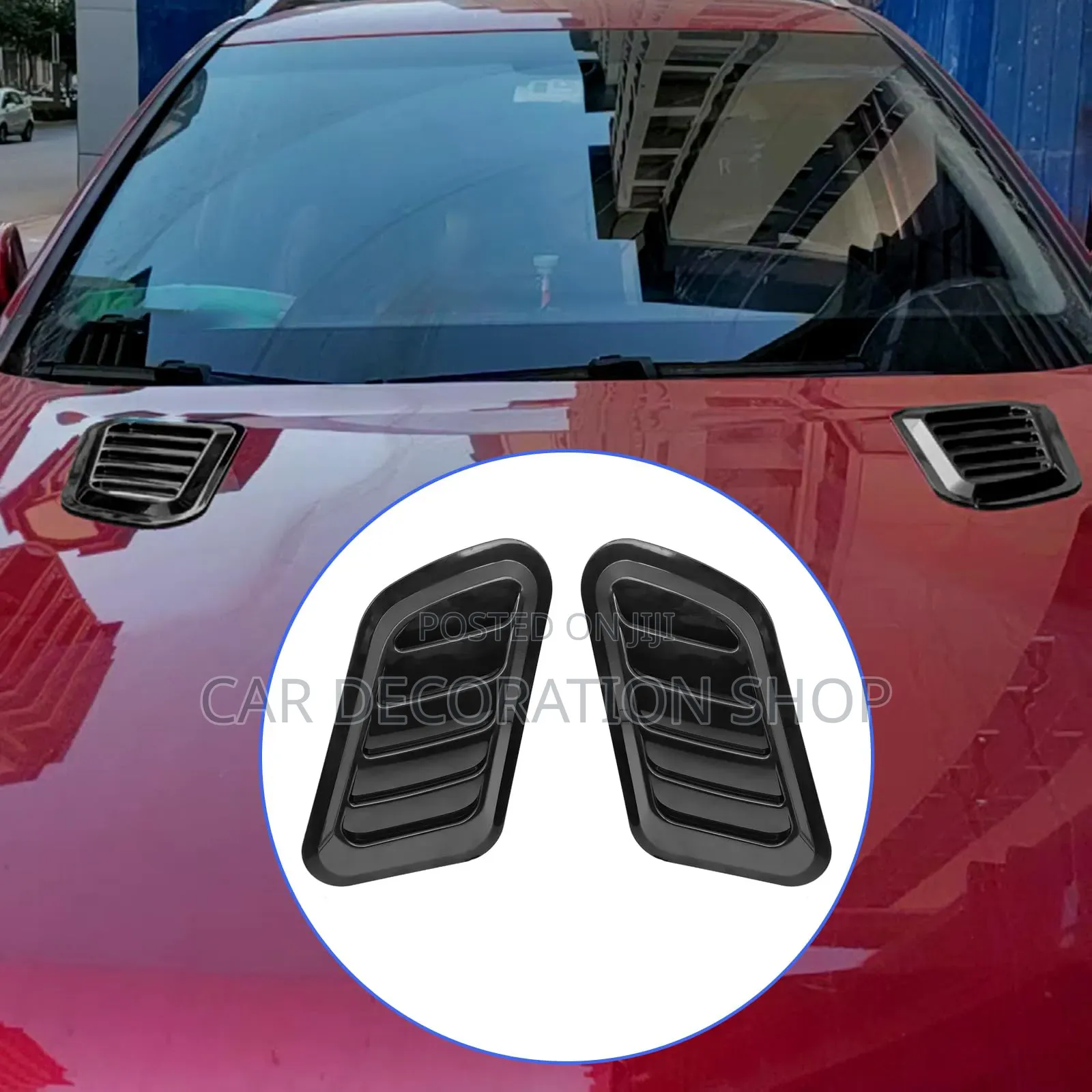 Lightweight Plastic Bonnet Decor Black Hood Scoop With Air Vents