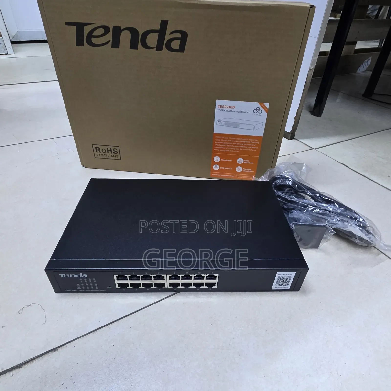 Tenda TEG2216D 16-Port Gigabit Web Managed LAN Switch