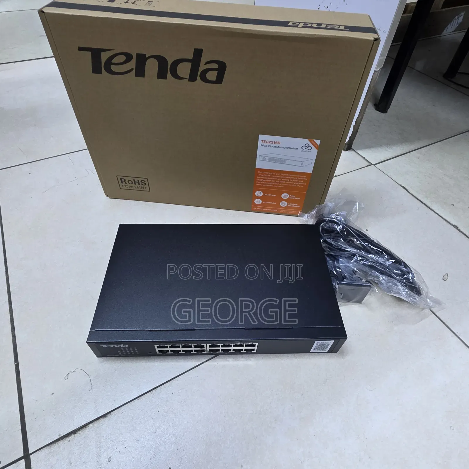 Tenda TEG2216D Gigabit 16-Port Managed Switch for Office & CCTV