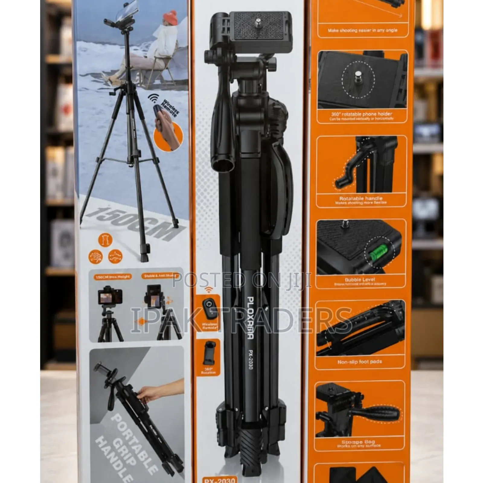PLOKAMA PK-9930 – 150CM Tall, 360° Rotating Tripod With Bt Remote