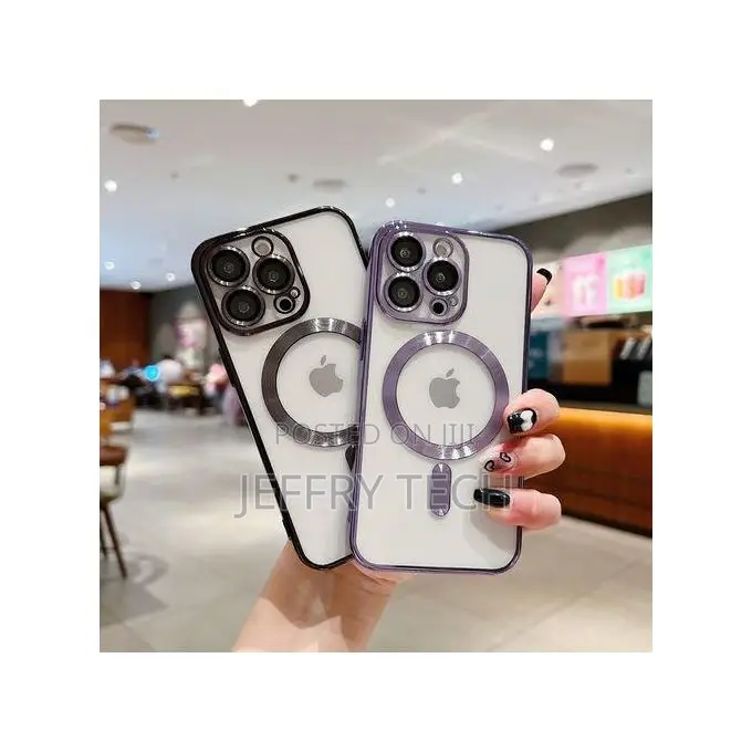 Magnetic Plating Transparent iPhone Case 15/15 Pro/15 Pro Max/16/16 Pr