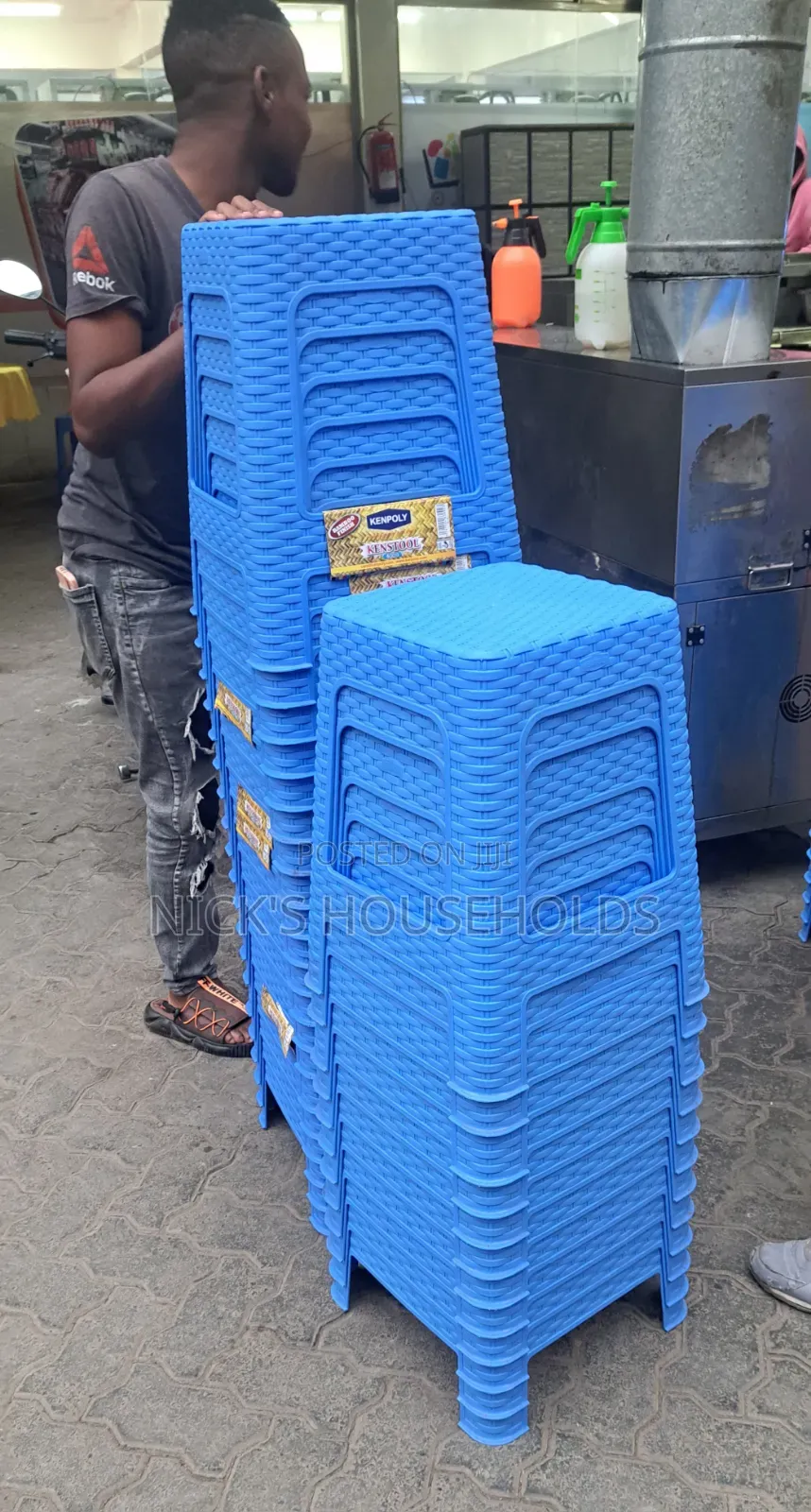 Light Blue Kenpoly Plastic Stools