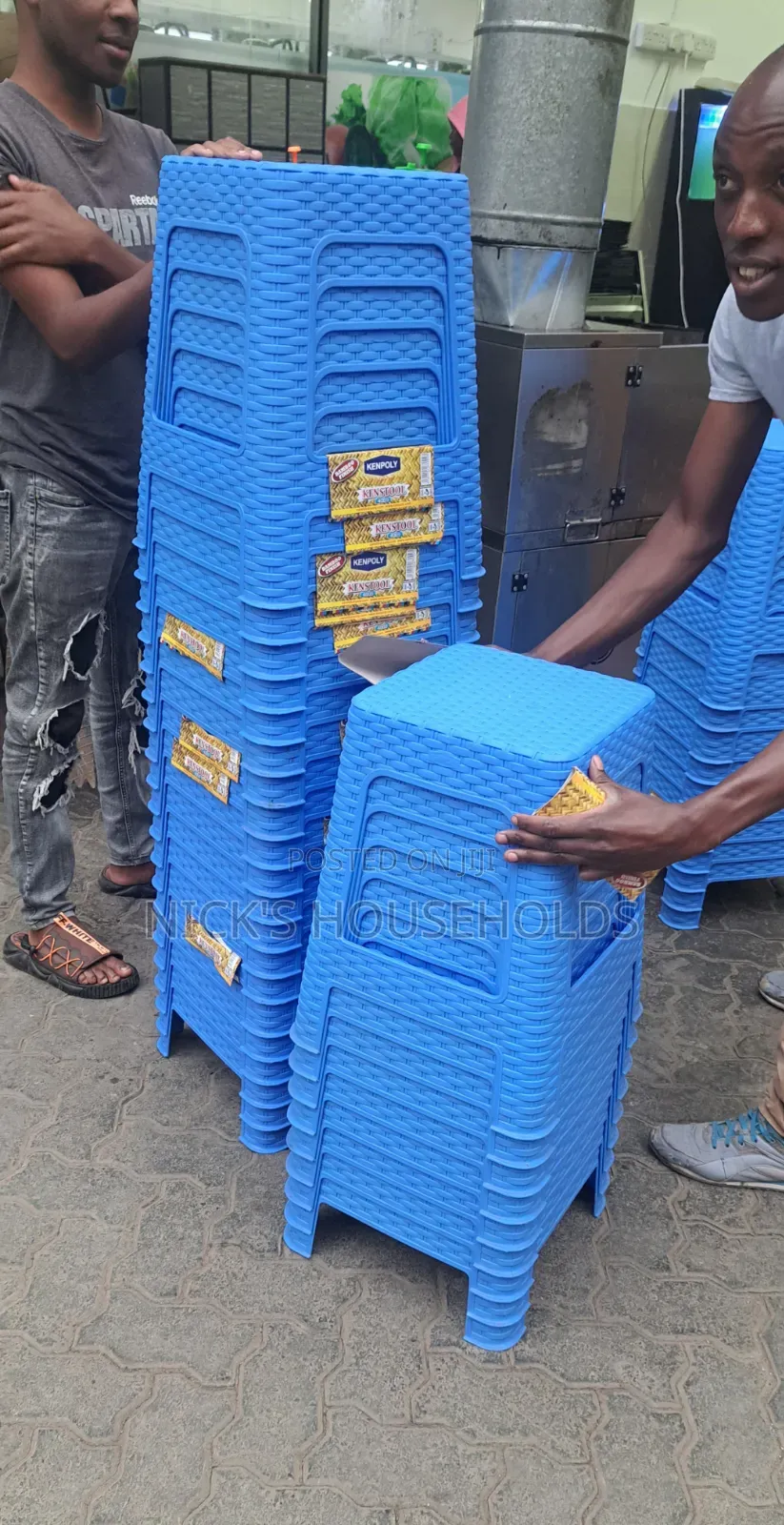 Light Blue Kenpoly Plastic Stools