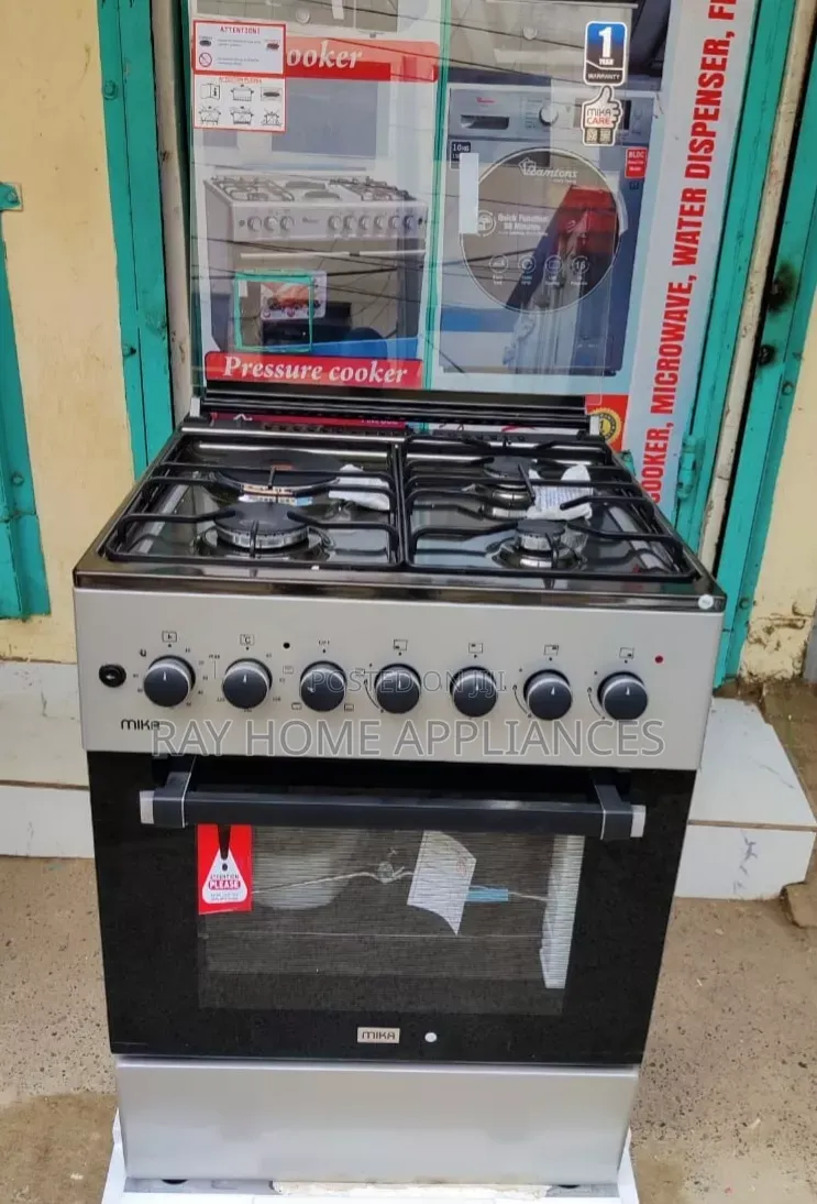 MIKA Standing Cooker 60X60 3 Gas+1electric Plate MST62F31E4SB