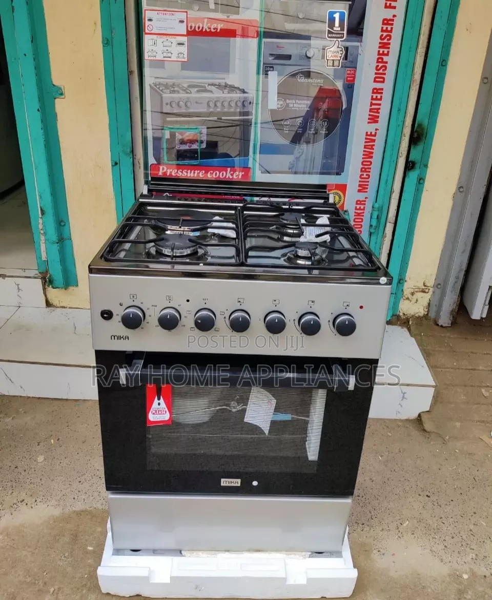 MIKA Standing Cooker 60X60 3 Gas+1electric Plate MST62F31E4SB