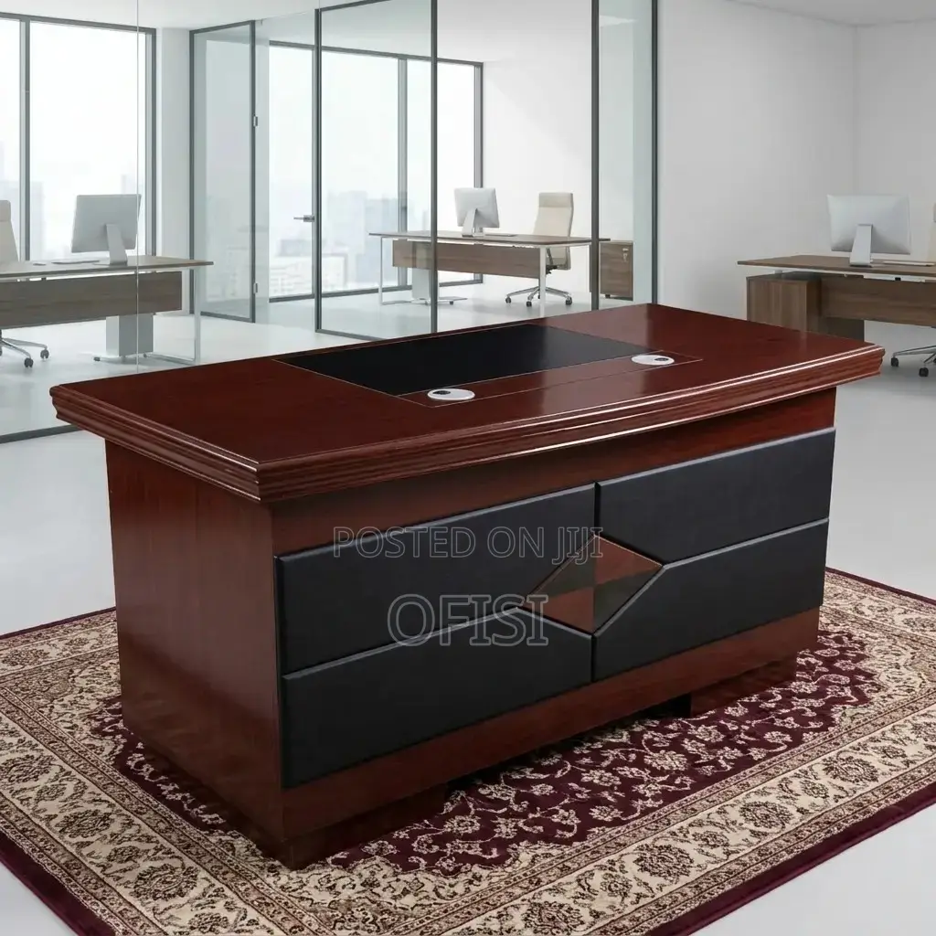 Office Desk; Mahogany 140Cm Executive Office Desk