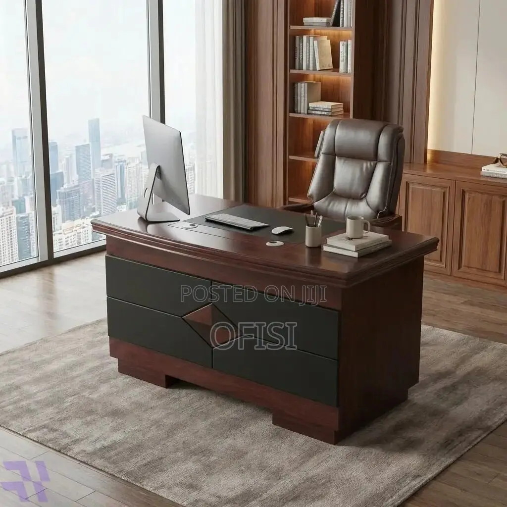 Office Desk; Mahogany 140Cm Executive Office Desk