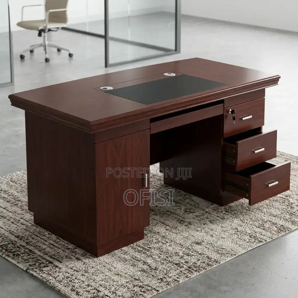 Office Desk; Mahogany 140Cm Executive Office Desk