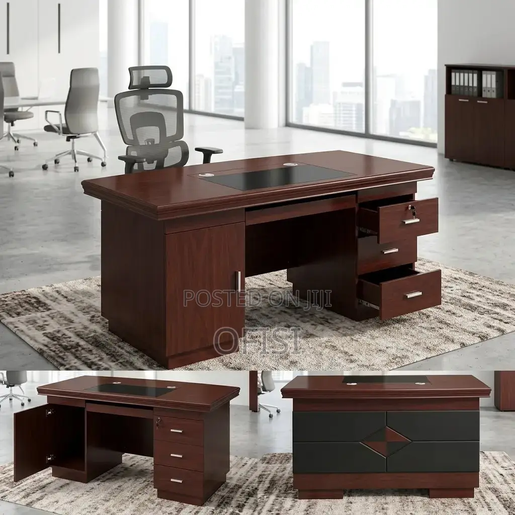 Office Desk; Mahogany 140Cm Executive Office Desk