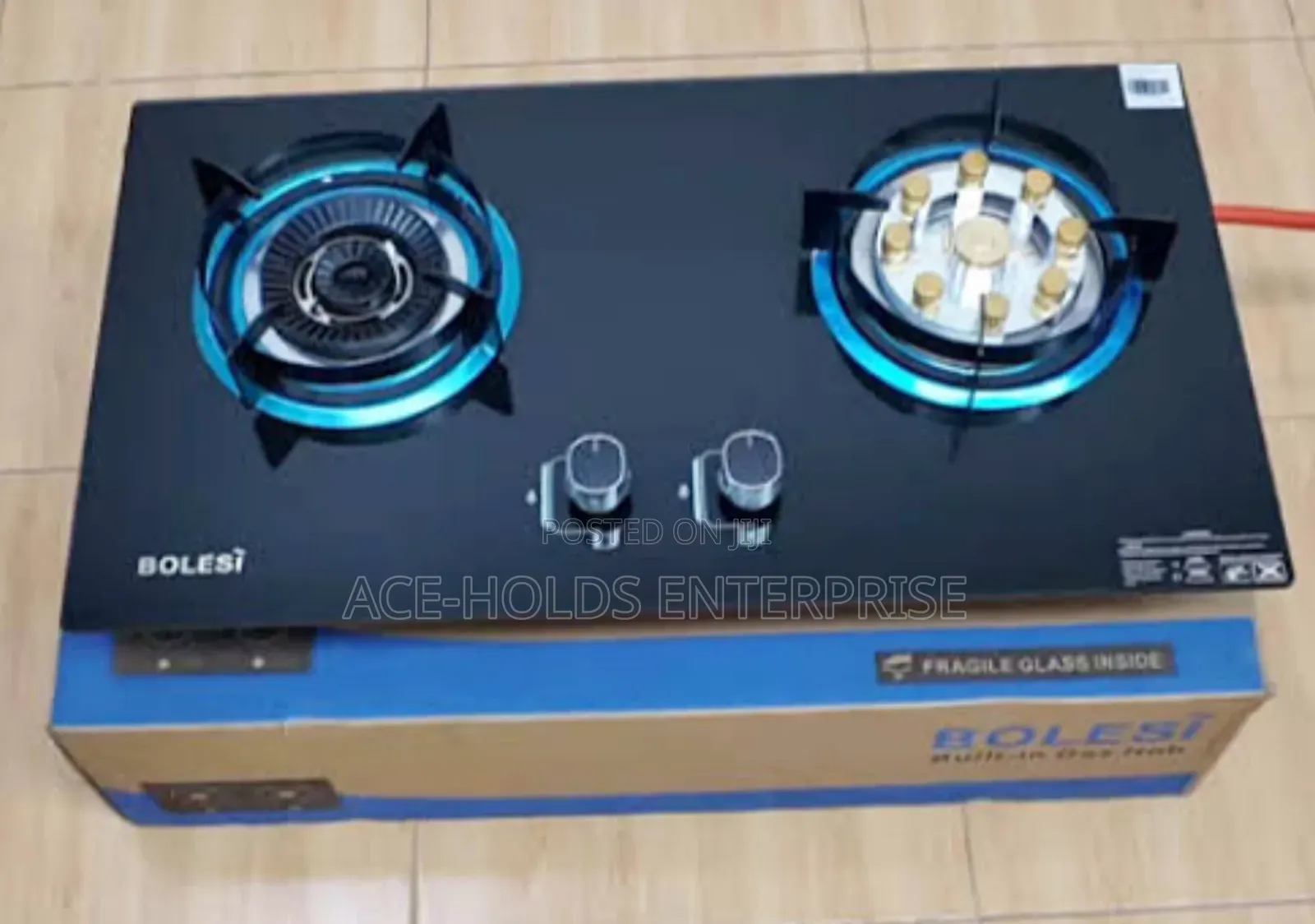 Bolesi Hob 2 Burners,  Sensor - Wok Burner Built-in Tempared Glass
