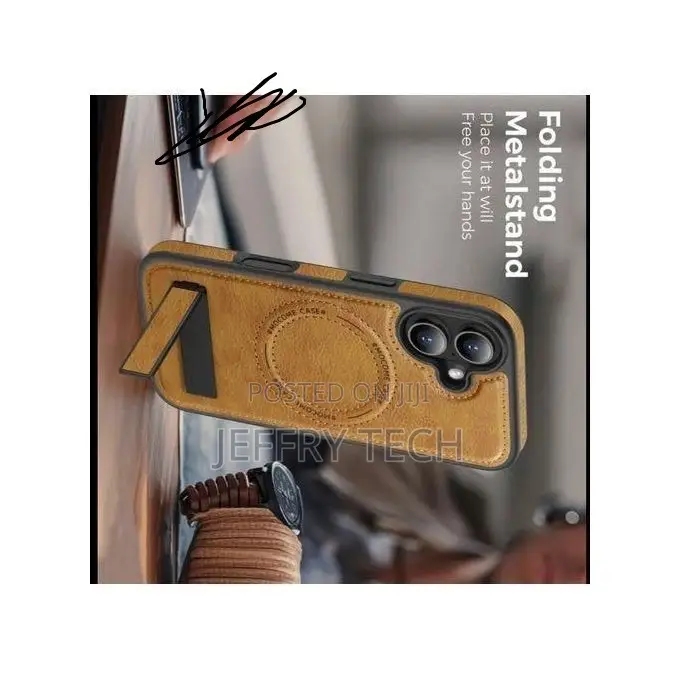 Magnetic Leather Ring Case Stand Suitable for iPhone 17