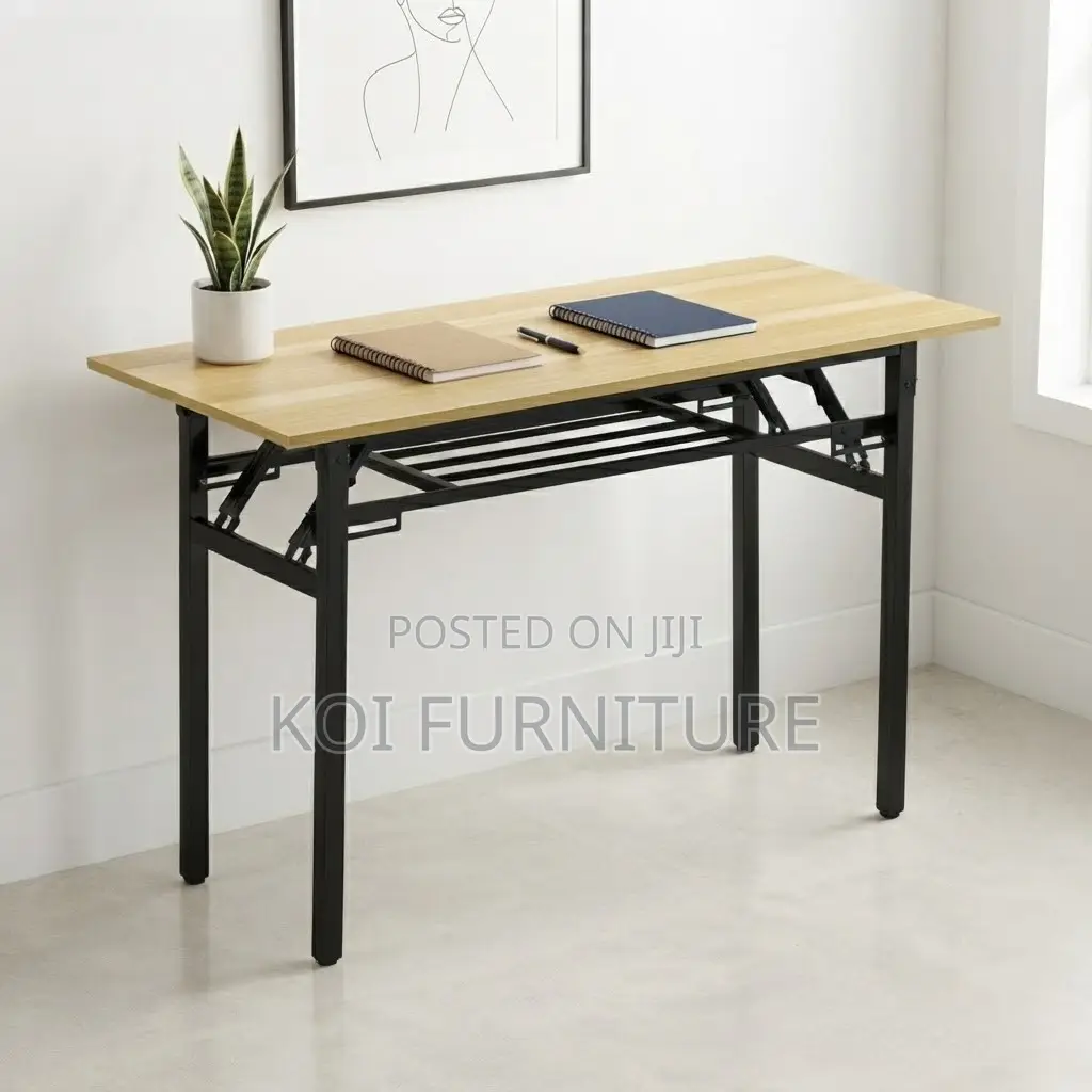 Office Desk; Sturdy Foldable Wooden Home Office Table