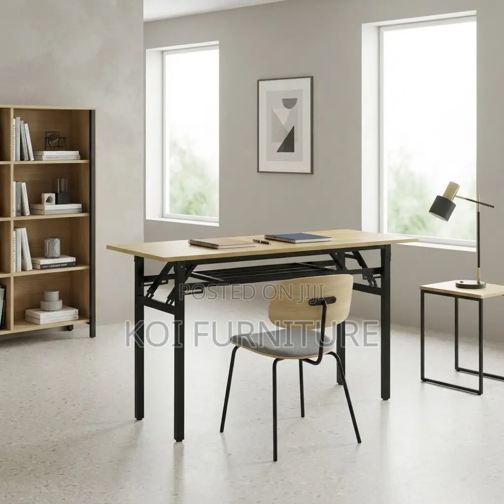 Office Desk; Sturdy Foldable Wooden Home Office Table