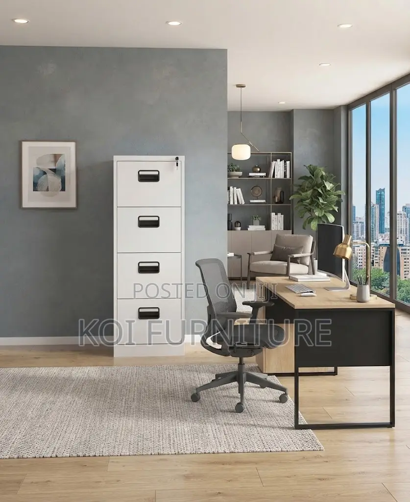 Office Cabinet; Four Drawer Steel Home Office Corner Cabinet