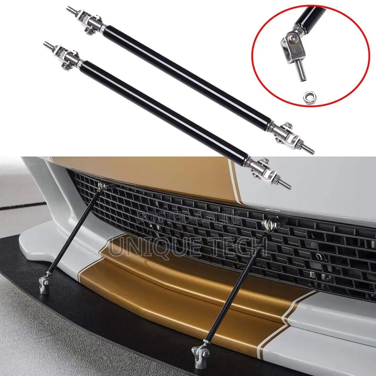 2 PCS Metallic Bumper Lip Rod Strut Holder