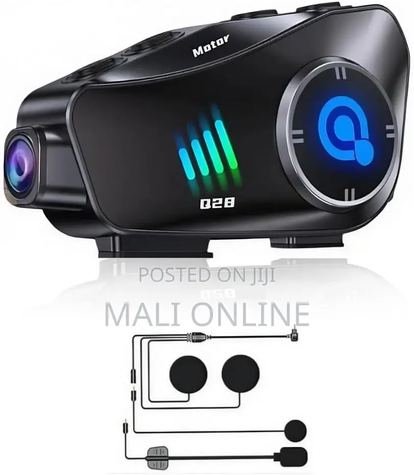 Motorcycle Helmet Bluetooth Headset 1080P HD Camera 32GB Expandable