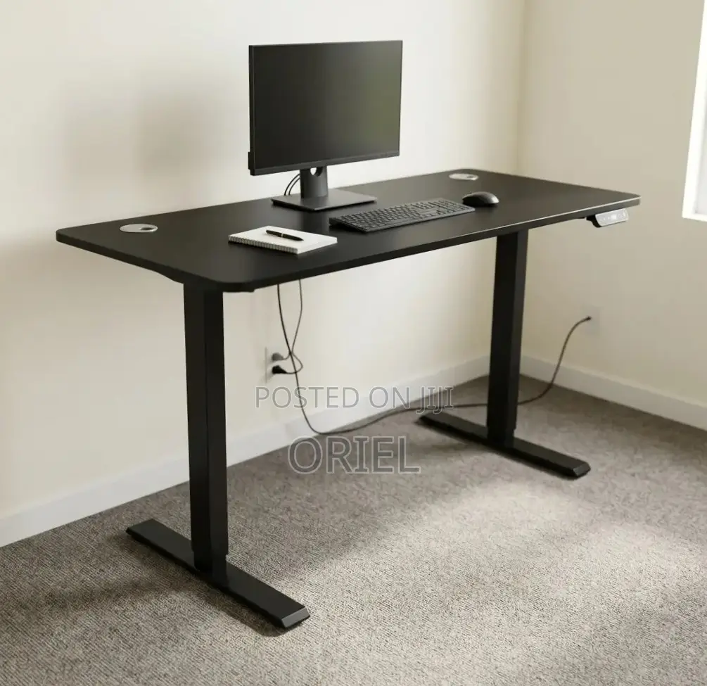 Office Desk : White Electric Standing Desk- 120CM