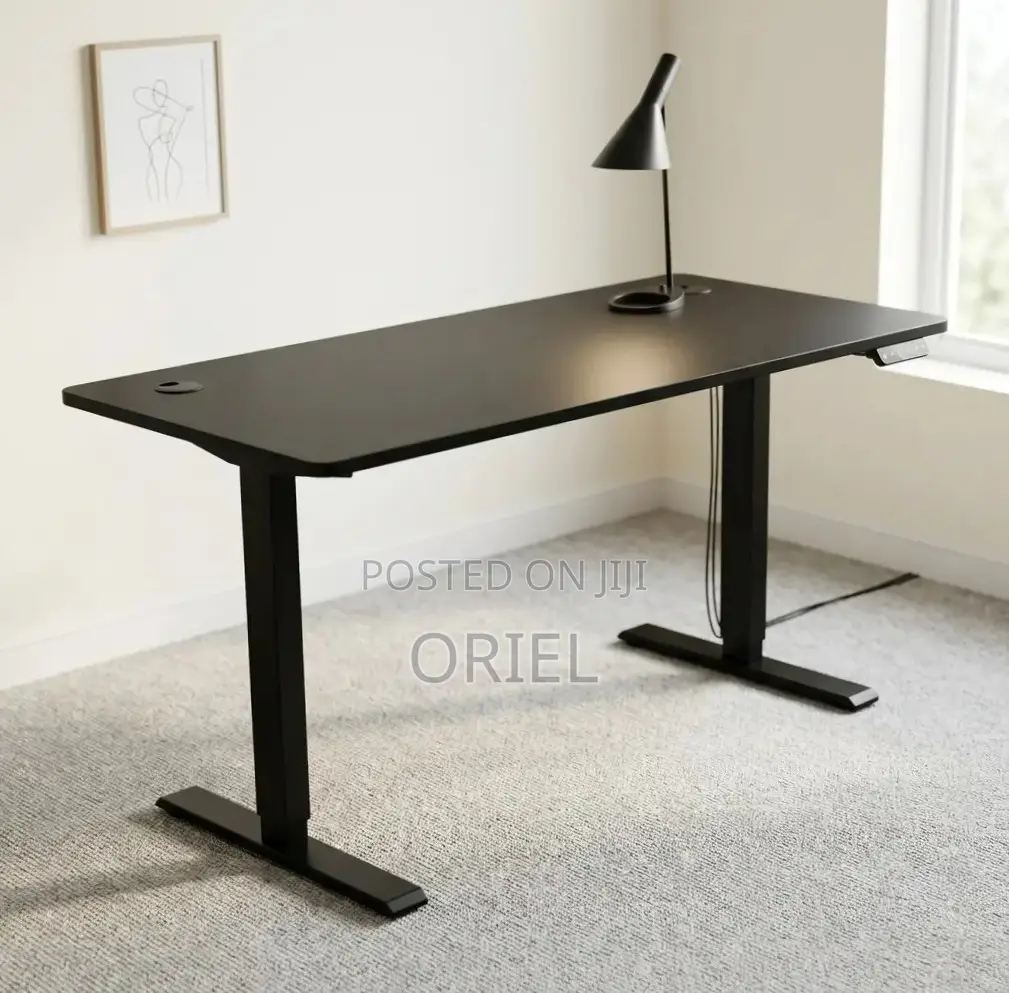 Office Desk : White Electric Standing Desk- 120CM