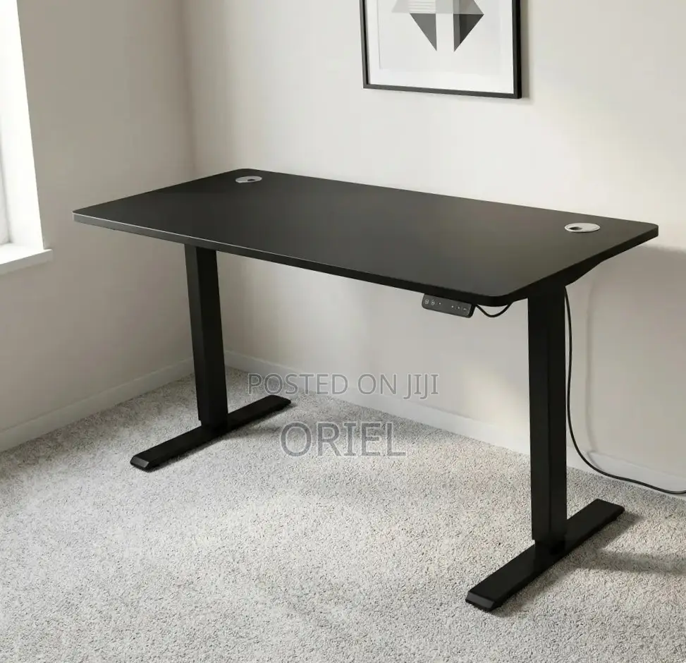 Office Desk : White Electric Standing Desk- 120CM