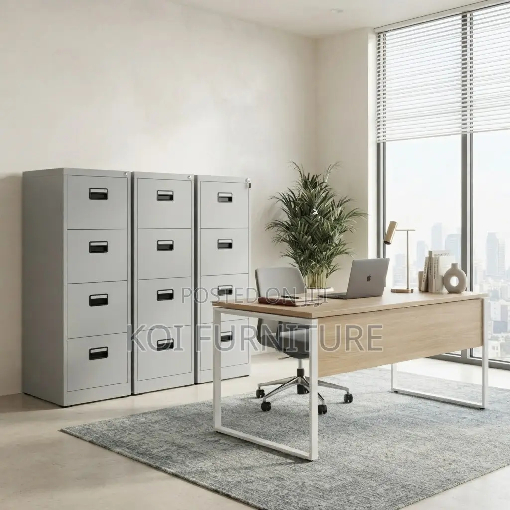Office Cabinet; Four Drawers Stainless Steel Modern Files Cabinet