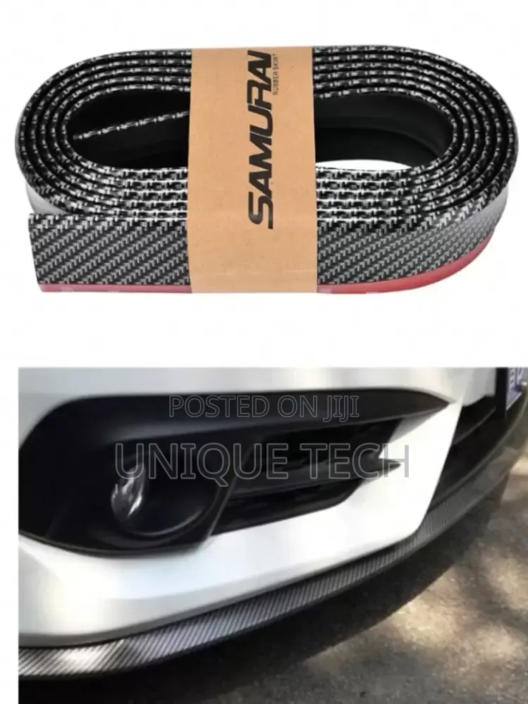 Samurai Front Bumper Lip, Universal Rubber Front Lip Carbon Fiber