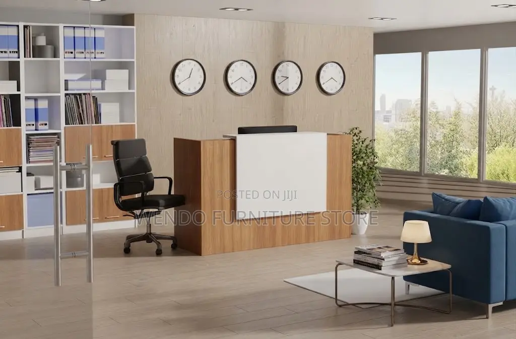 Reception Desk; 1400mm Brown Offices Wooden Reception Desk