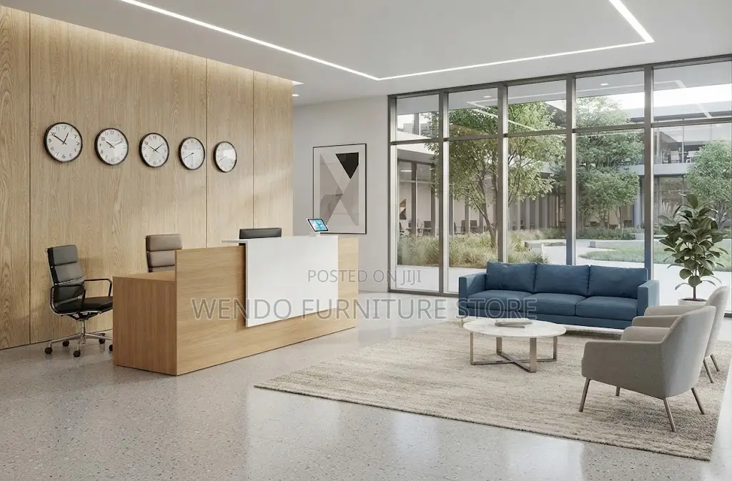 Reception Desk; 1400mm Brown Offices Wooden Reception Desk