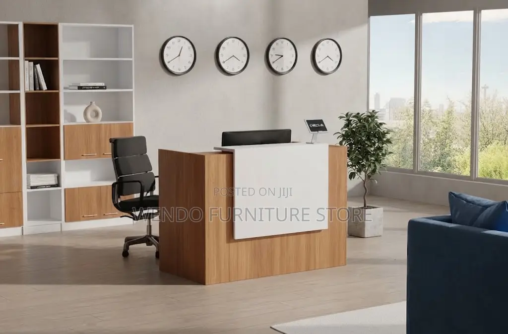 Reception Desk; 1400mm Brown Offices Wooden Reception Desk