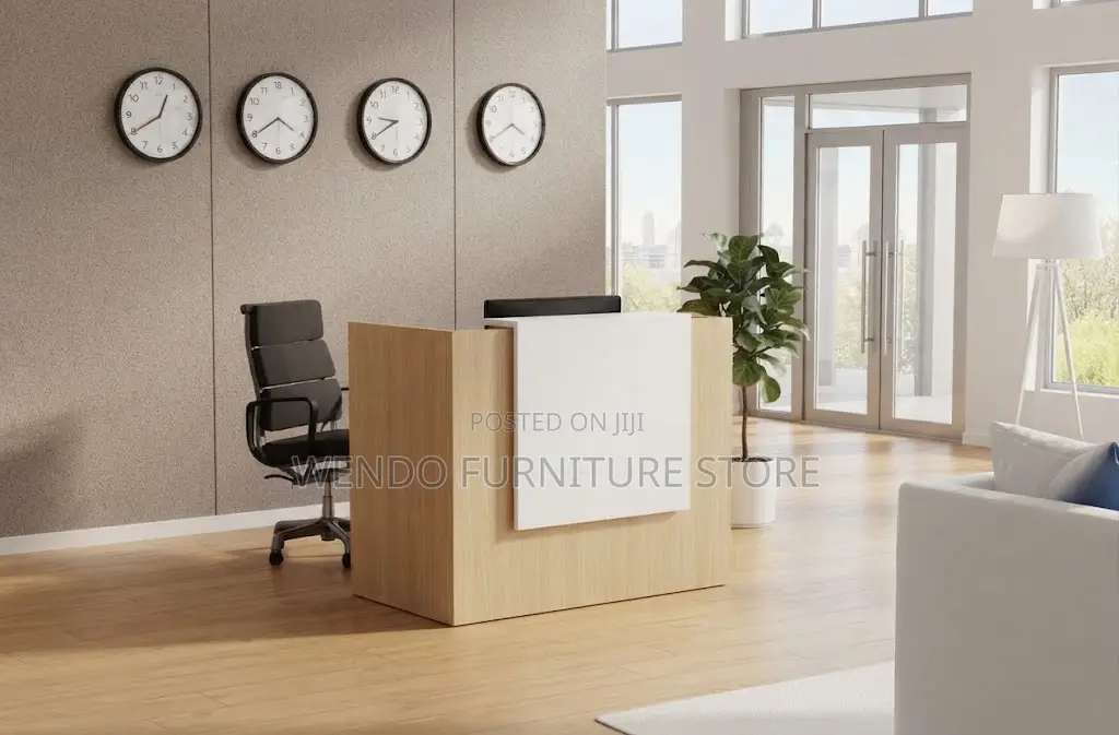 Reception Desk; 1400mm Brown Offices Wooden Reception Desk