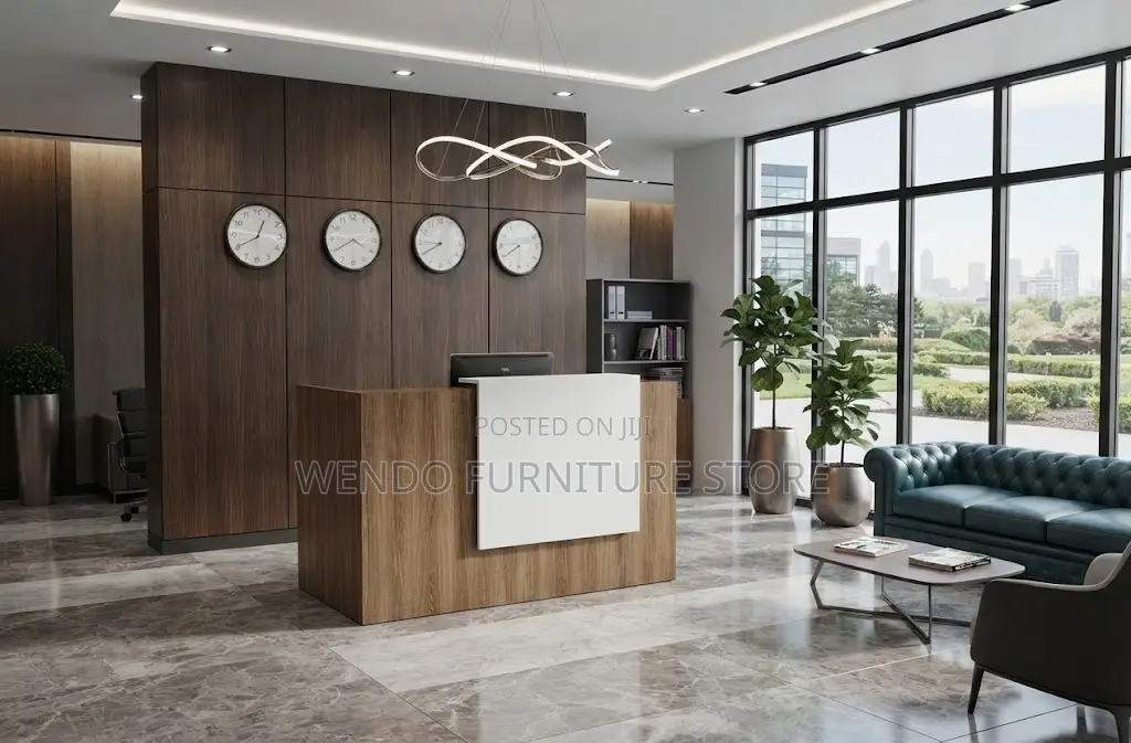 Reception Desk; 1400mm Brown Offices Wooden Reception Desk