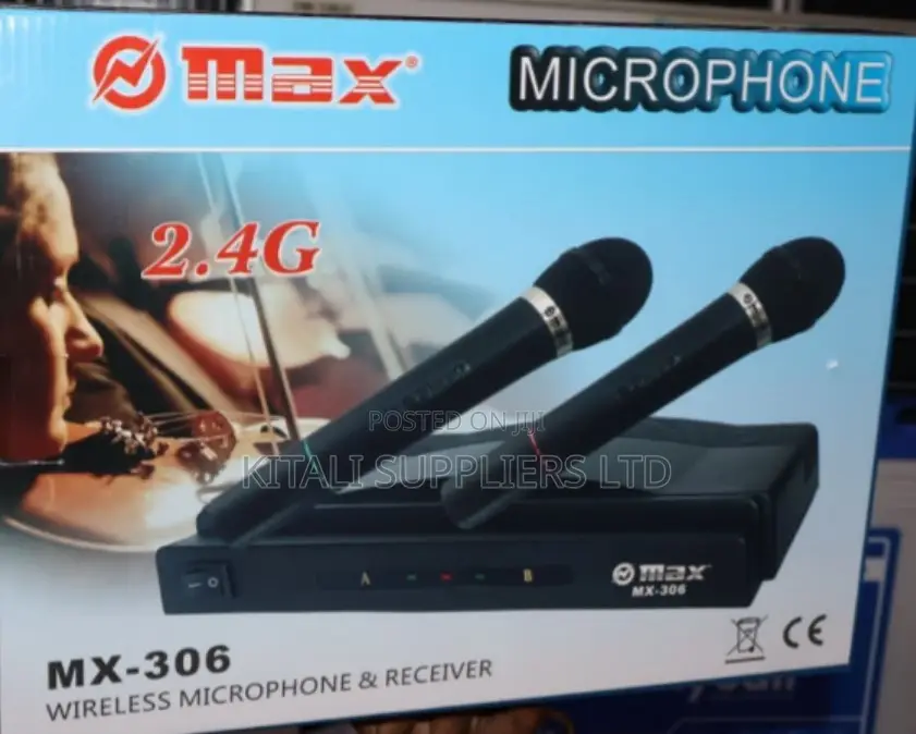 Omax Wireless Microphones (Dual Handheld Mics) - Brand New