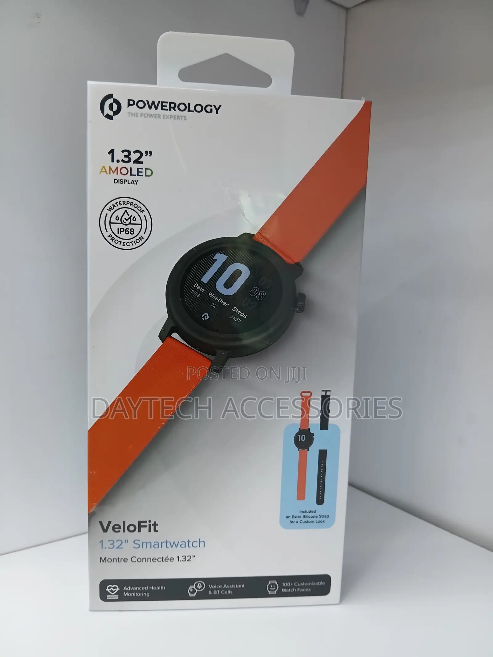 Powerology Velofit Smartwatch 1.32 Amoled Display 250Mah With Strap.