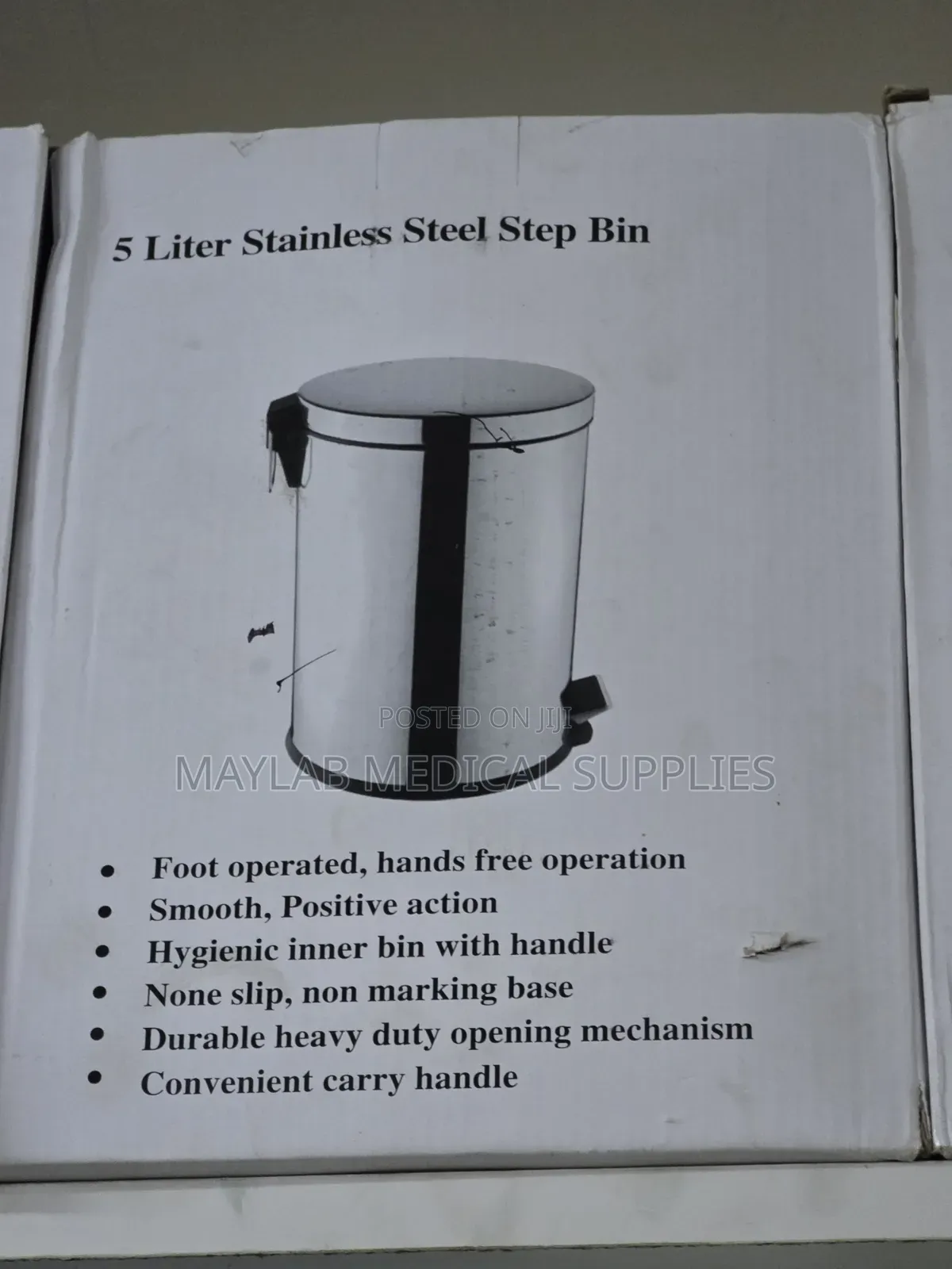 5L Stainless Steel Step Bin | Medical Waste & Pedal Waste Bin