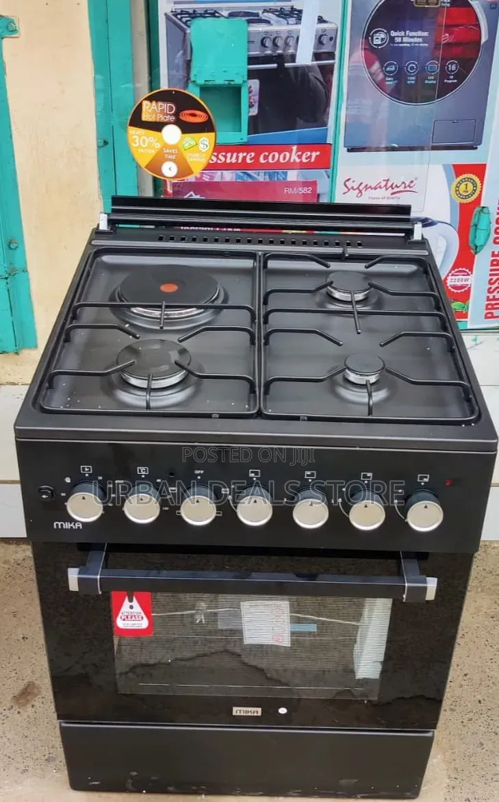 MIKA 60×60 Standing Cooker – 3 Gas + 1 Electric