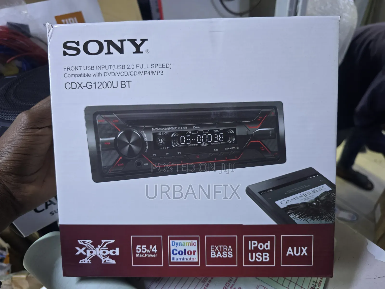 Sony CDX-G1200u Bt Car Aradio With Fm, USB, Aux, Cd, DVD Etc