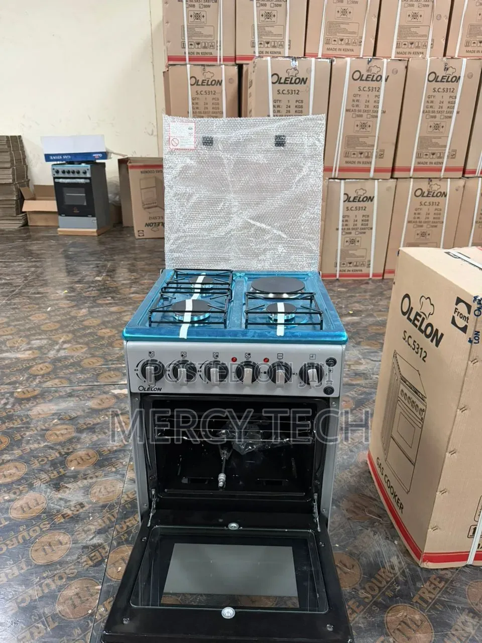 New Model Silver Olelon Free Standing 3+ 1 Electric Cooker