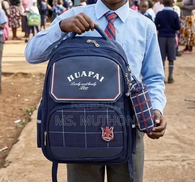 Back to School Blue Plaid Back Pack With a Pencil Pouch