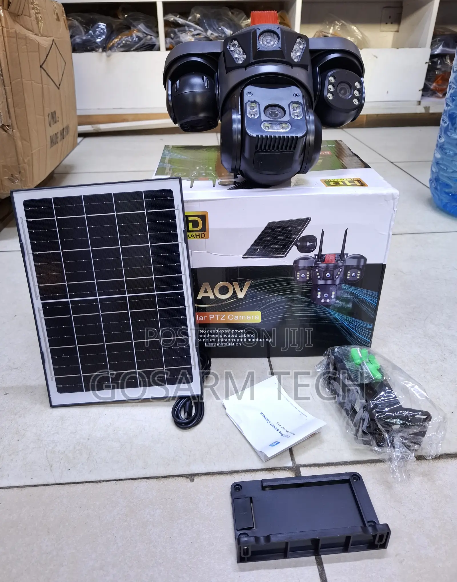 AOV V380 4G Triple Lens Solar PTZ Security Camera – Outdoor