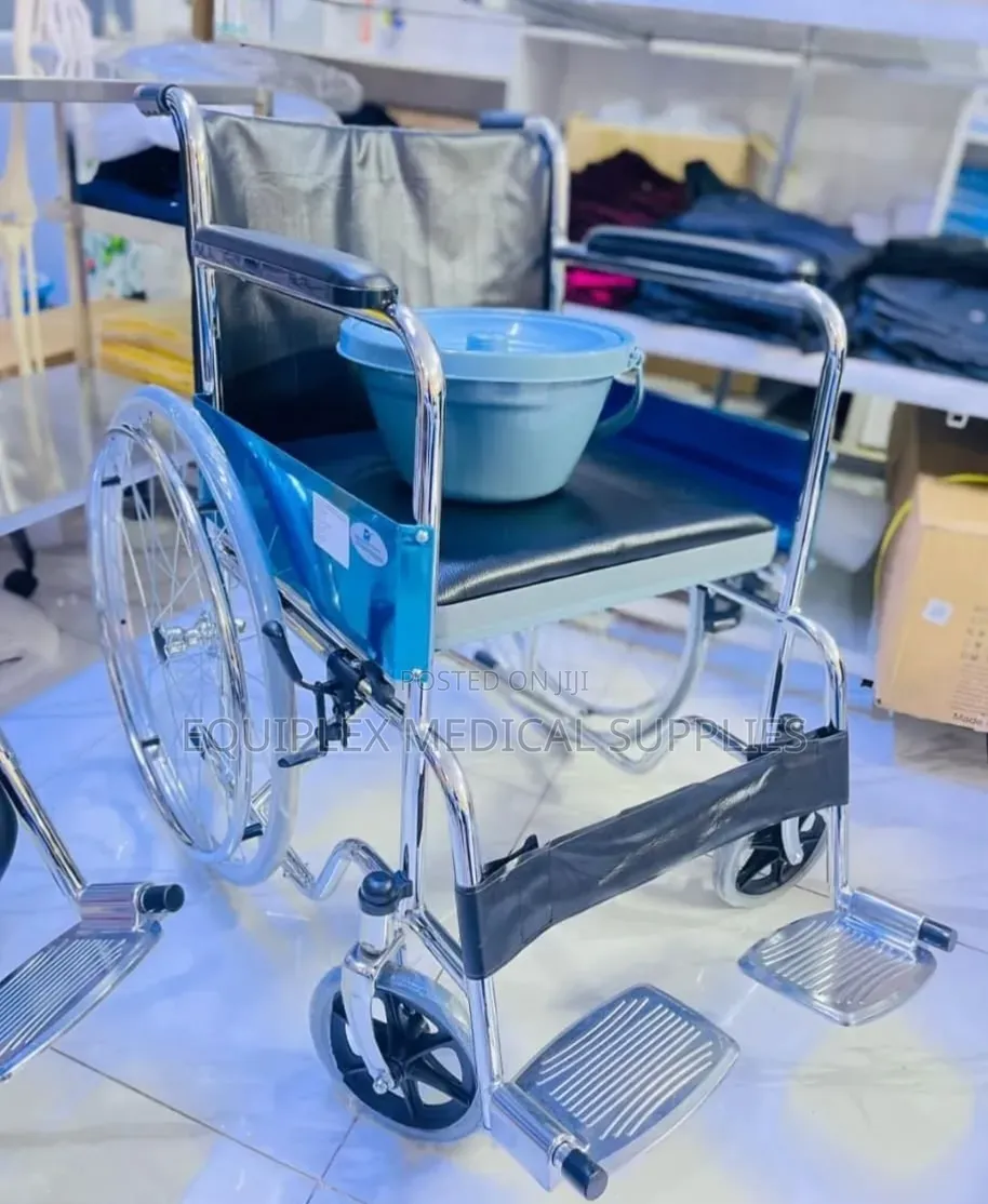Standard Wheelchair With Commode (Stainless Steel)