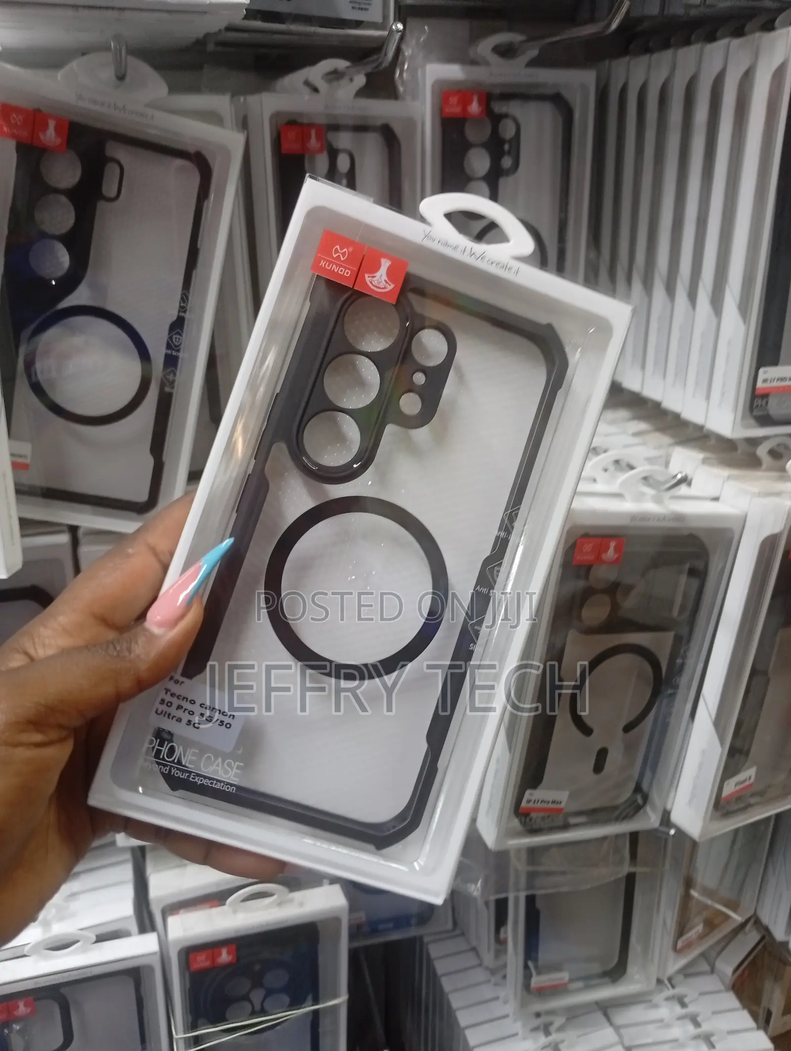 Magnetic Clear Case for the Camon 50 Series With a Black and a Clear