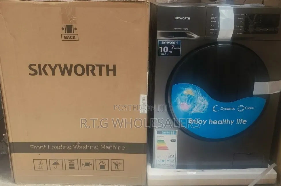 2. Skyworth 8kg Front Load Washer – Smart Laundry