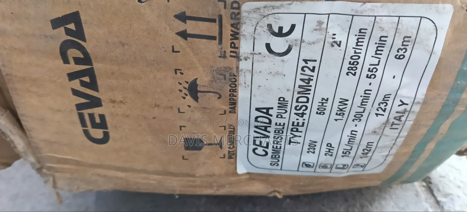 Cevada Italy 2HP Submersible Pump 142m Head Height