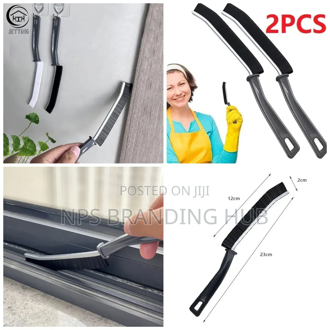 2 Piece Hard Bristled Crevice Brush (Chu